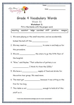 Grade 4 Worksheets - Lets Share Knowledge