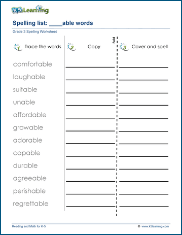 Spelling worksheets for grade 3 | Worsheets library
