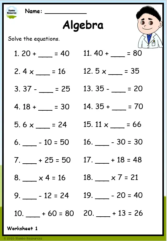 Grade 3 Algebra Worksheets | Free Printables | Math Worksheets
