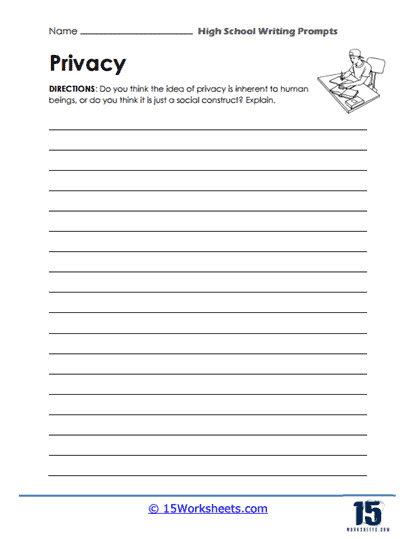 High School Writing Prompt Worksheets