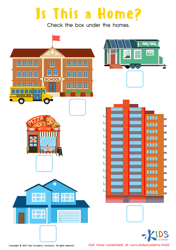 Is this a Home? Worksheet, Printable PDF for Kids