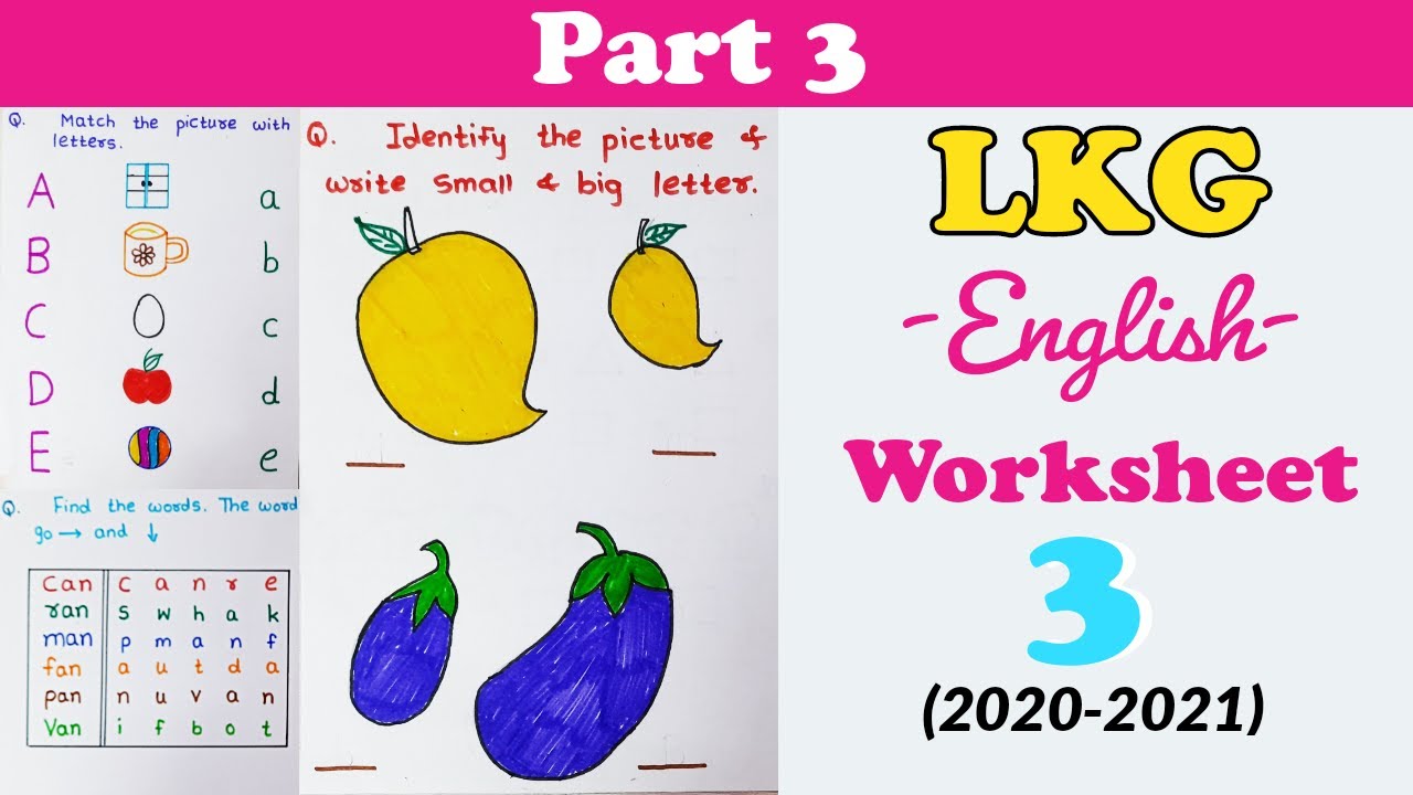 worksheet for jr kg students