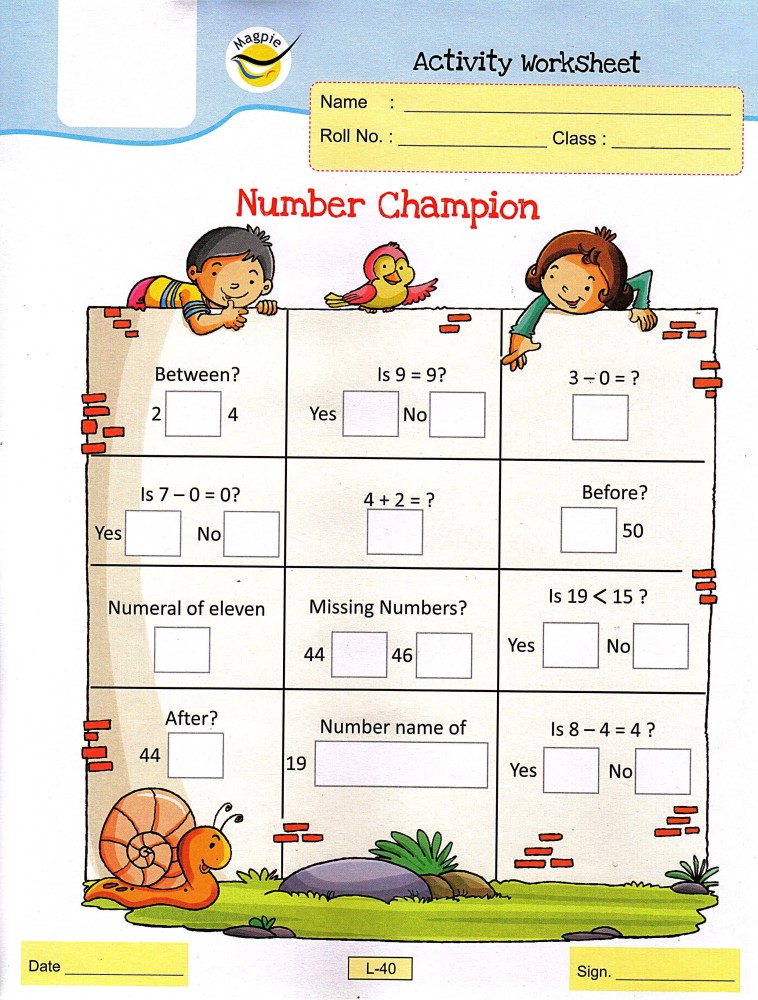 Magpie Activity Worksheet For Junior KG Early Learning Books For ...
