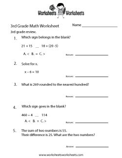 worksheet for kids 3rd grade