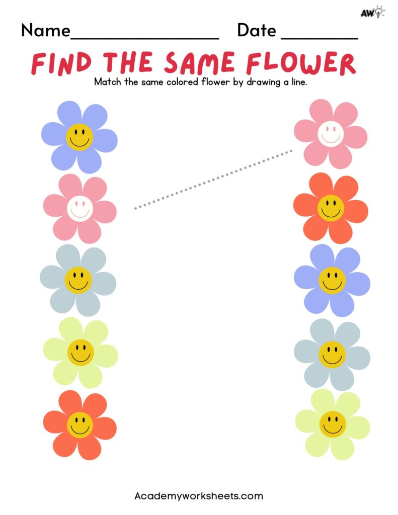 Top Free Kindergarten Matching Worksheets - Color - Numbers ...