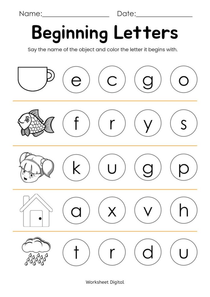 worksheet for kindergarten letters