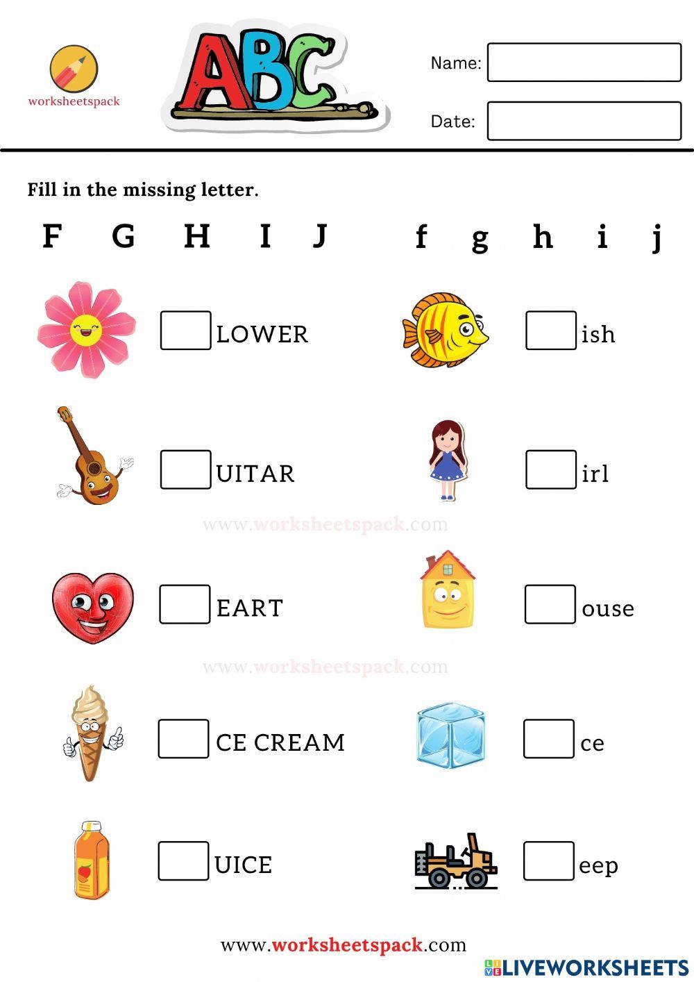 worksheet for kindergarten letters