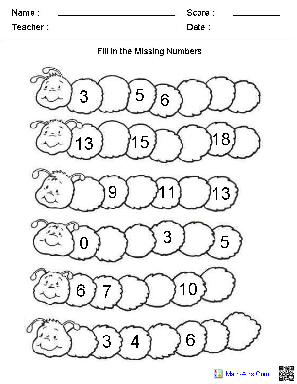 Kindergarten Worksheets | Dynamically Created Kindergarten Worksheets