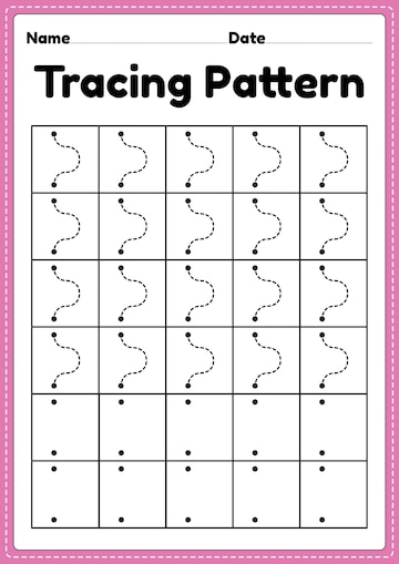 Premium Vector | Tracing pattern wave lines worksheet for ...