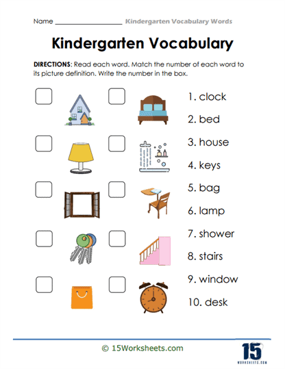 Kindergarten Vocabulary Worksheets - 15 Worksheets Library