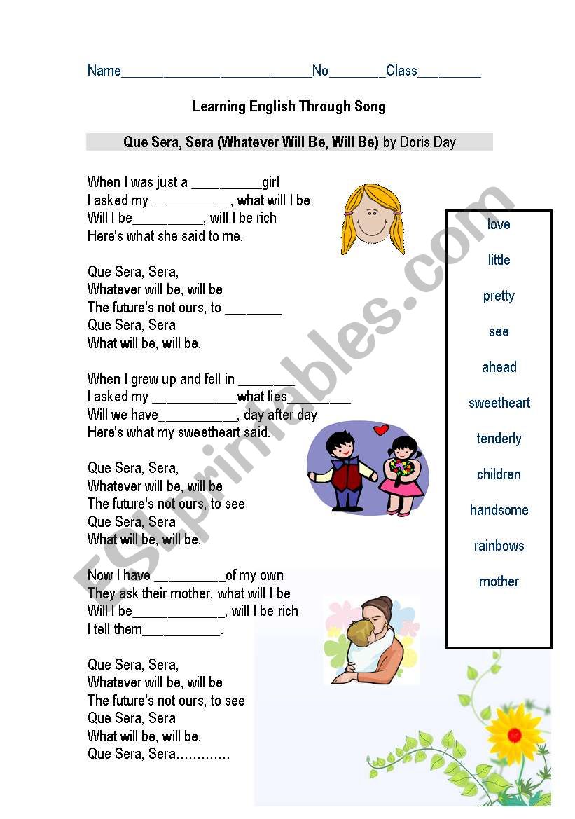 Learning English Through Song - ESL worksheet by teacherBall