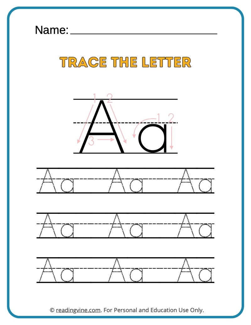 Free Vector | Letter a worksheet for kids