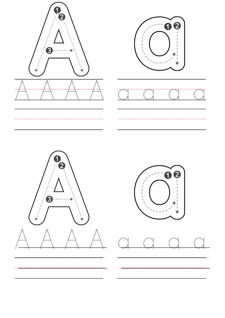 worksheet for letter a