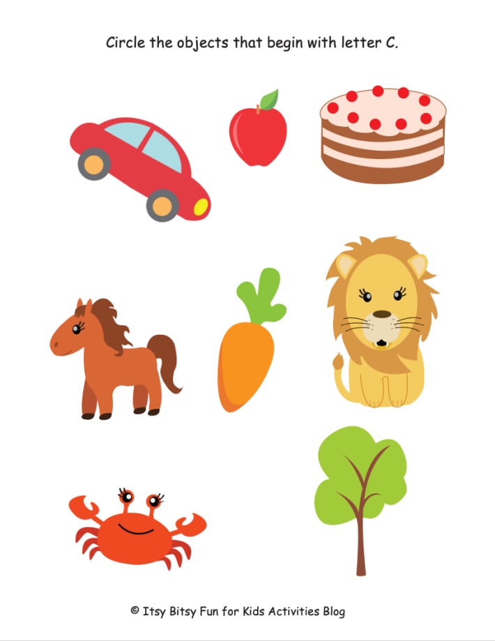 Free Letter C Worksheets For Preschool & Kindergarten Kids