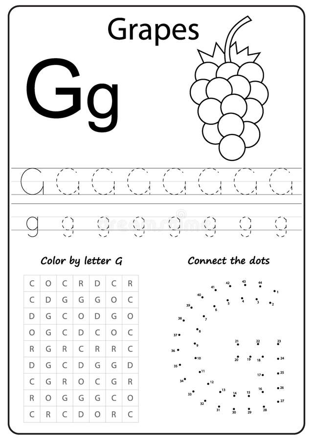 Writing Letter G. Worksheet. Writing a-Z, Alphabet, Exercises Game ...