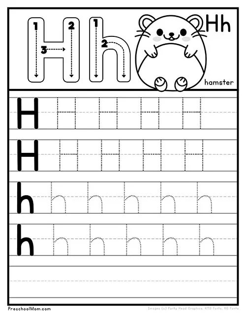 Letter H Preschool Printables - Preschool Mom