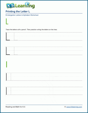 Printing the Letter L l | Worsheets library