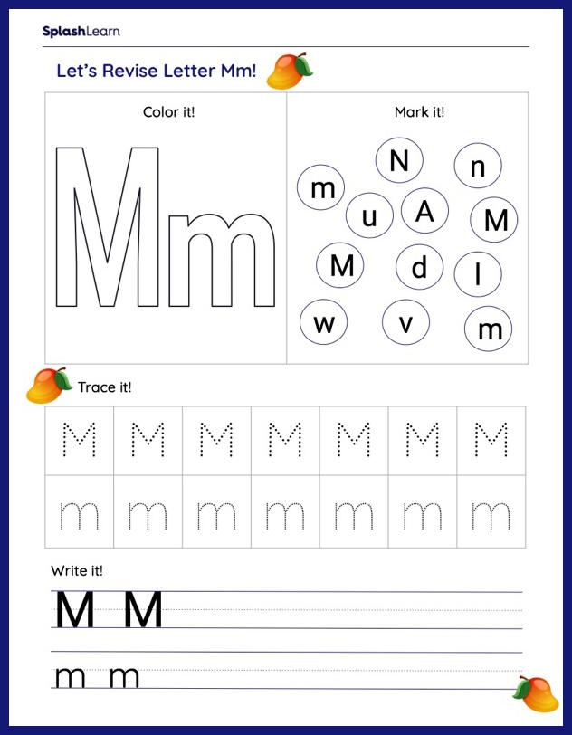 Letter M Worksheets for Kindergarteners Online - SplashLearn