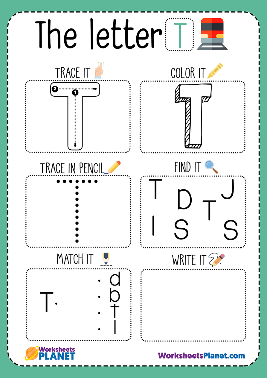 worksheet for letter t