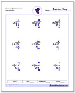 worksheet for long division
