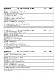 What makes a successful marriage? - RANK ORDER - ESL worksheet by ...