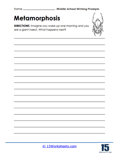 Middle School Writing Prompt Worksheets