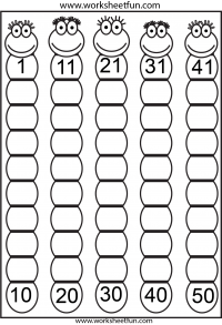 Missing Numbers 1-50 - Eight Worksheets / FREE Printable ...