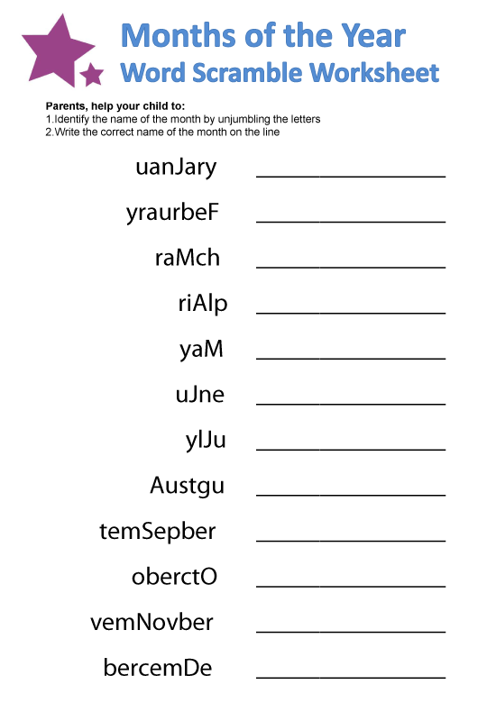 Months of the Year Worksheets | guruparents