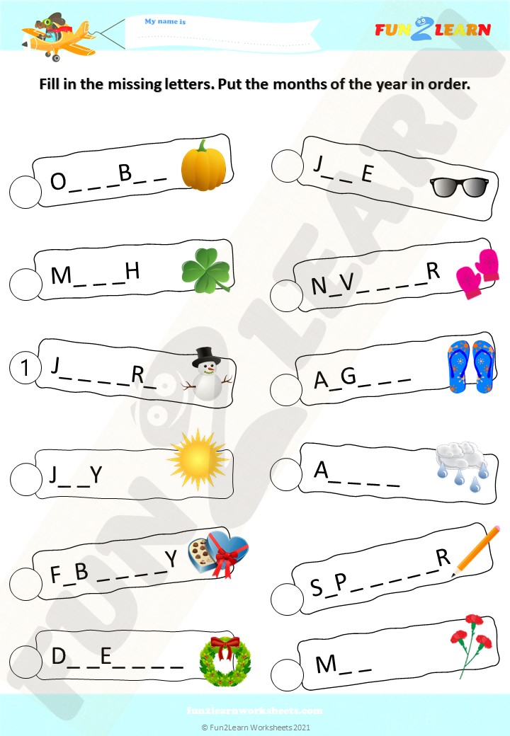 Months of the Year Worksheet - Fun2Learn
