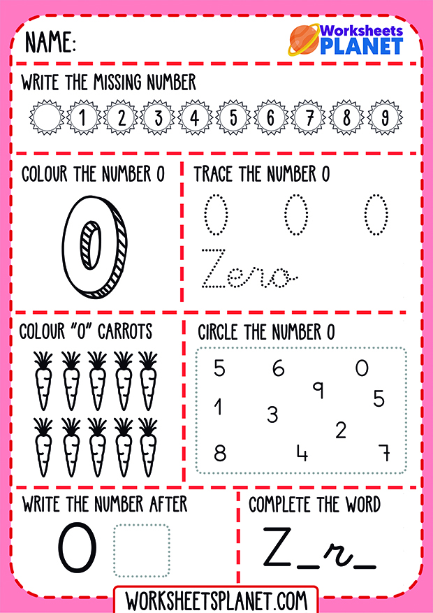 Learning Numbers Worksheets (0 to 10) PRINTABLES