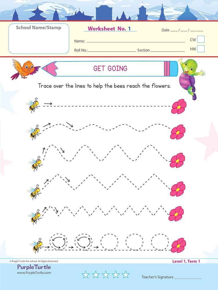 JoGenii Purple Turtle Worksheets for Nursery Kids 2 3 Years JoGenii Purple Turtle Worksheets for Nursery Kids 2 3 Years