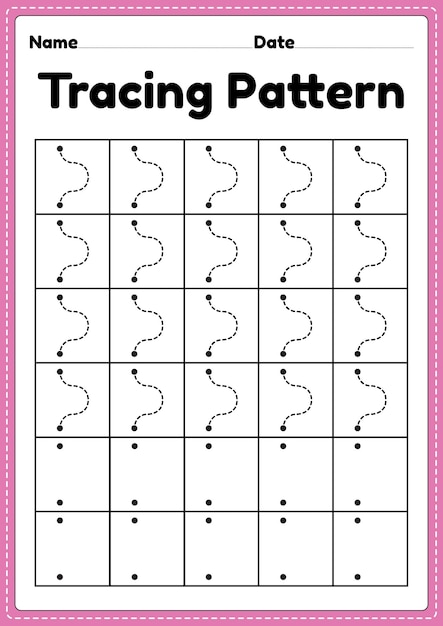 Premium Vector | Tracing pattern wave lines worksheet for ...