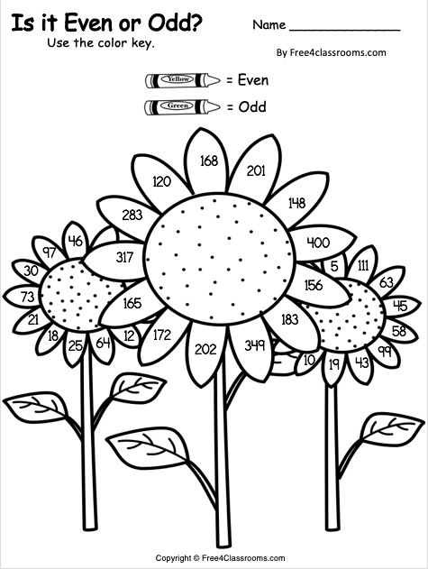 Free Even and Odd Worksheet - Free Worksheets - Free4Classrooms