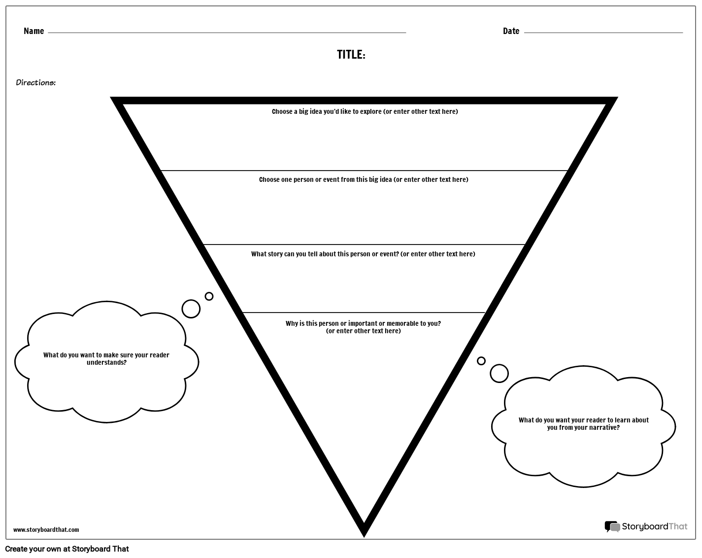 Funnel Storyboard by worksheet-templates