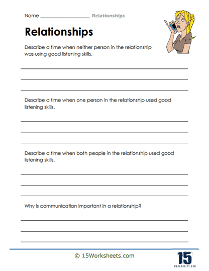 worksheet for one person