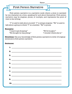 worksheet for one person