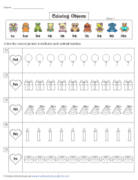 Ordinal Numbers Worksheets