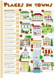 Places in towns - ESL worksheet by Tecus