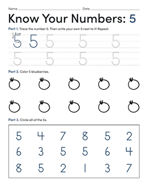 Know Your Numbers: 5 | Worksheet 