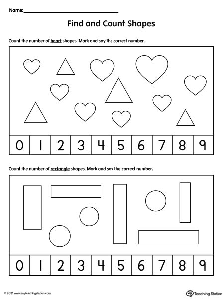 worksheet for preschoolers shapes