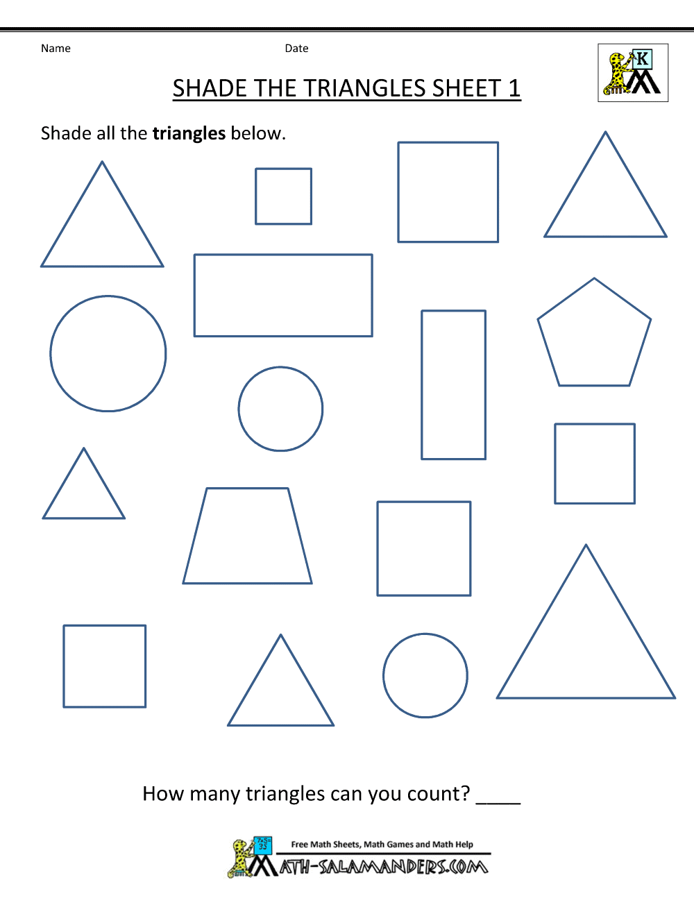 worksheet for preschoolers shapes