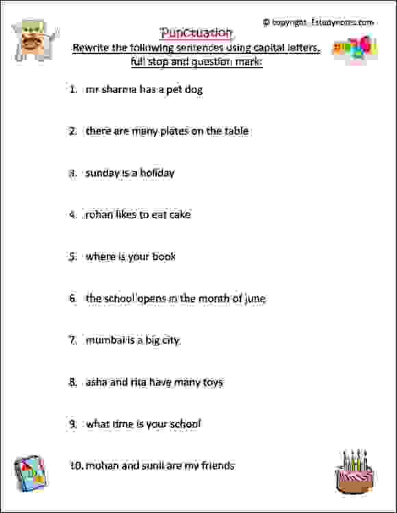 Punctuation Worksheet 2