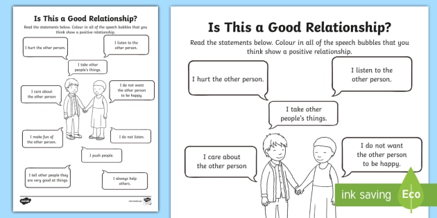 Is This A Good Relationship? Worksheet (teacher made)