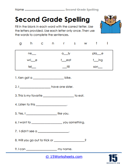2nd Grade Spelling Words Worksheets - 15 Worksheets Library