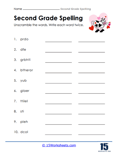 2nd Grade Spelling Words Worksheets - 15 Worksheets Library