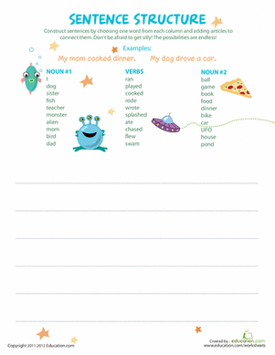 Simple Sentence Structure | Worksheet 