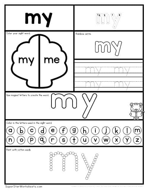 Preschool Sight Word Worksheets -Worksheets Library