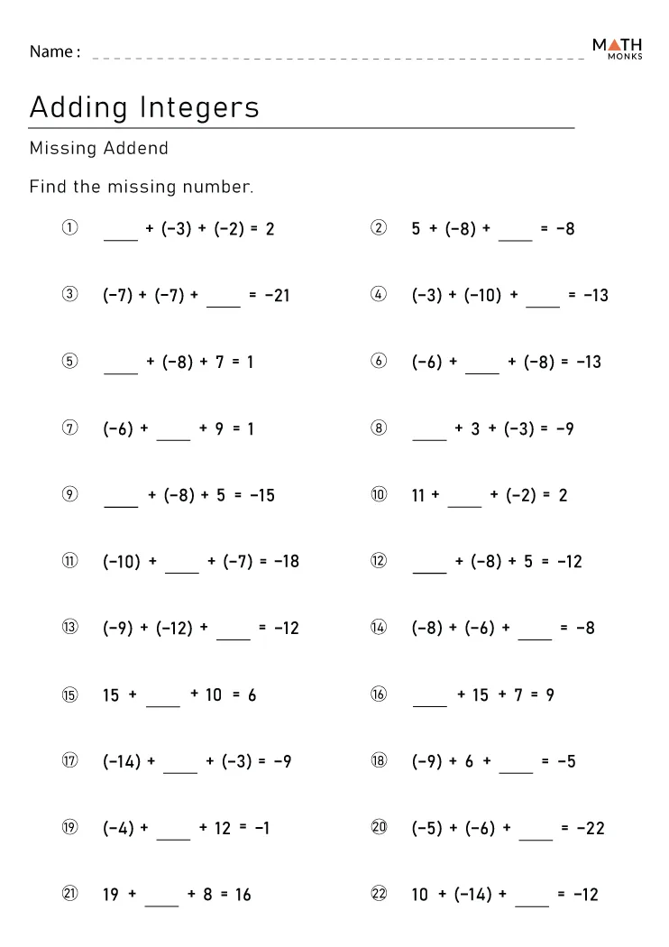 worksheet for sixth graders