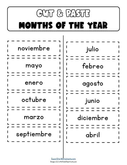 worksheet for spanish