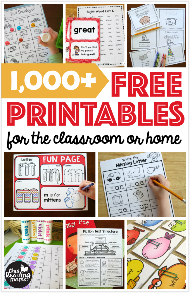 FREE Printables and Learning Activities - This Reading Mama